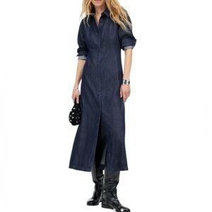 Madewell Dark Denim Shirt Dress NEW